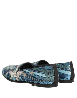 Multicolor Embroidered Sequin Loafers Shoes