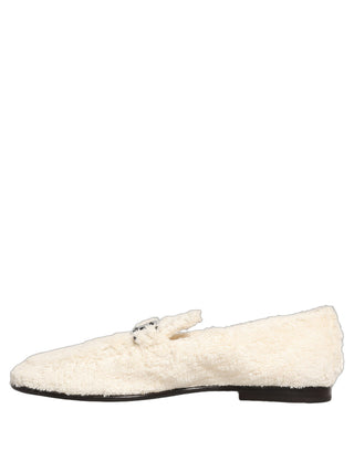 Zapatos mocasines de vestir para hombre con forro de piel blanca  