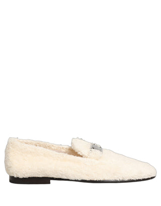 Zapatos mocasines de vestir para hombre con forro de piel blanca  