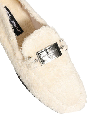 Zapatos mocasines de vestir para hombre con forro de piel blanca  