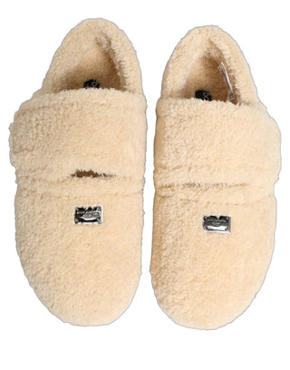 Sandalias planas para hombre con piel sintética beige