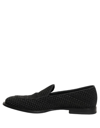 Black Logo Monogram Men Dress Loafers Shoes