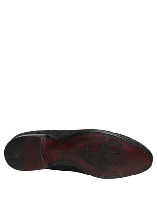 Black Floral Brocade Men Dress Loafers Shoes
