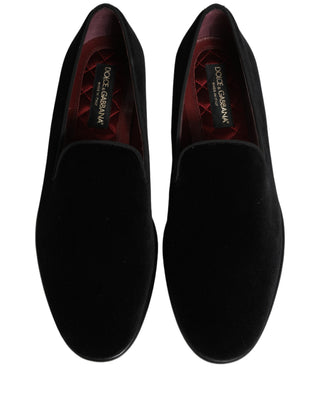 Mocasines formales de terciopelo negro para hombre  