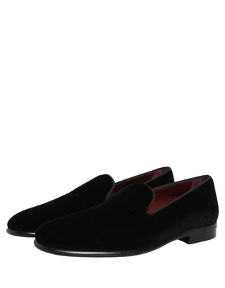 Mocasines formales de terciopelo negro para hombre  