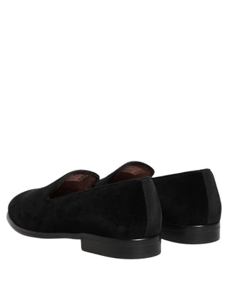 Mocasines formales de terciopelo negro para hombre  