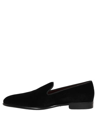 Mocasines formales de terciopelo negro para hombre  