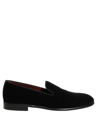 Mocasines formales de terciopelo negro para hombre  