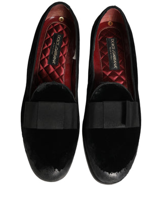Mocasines formales de terciopelo negro para hombre  