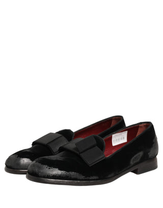 Mocasines formales de terciopelo negro para hombre  