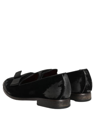 Mocasines formales de terciopelo negro para hombre  
