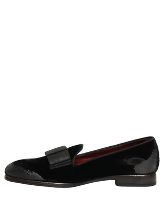 Mocasines formales de terciopelo negro para hombre  