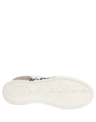 White Gold Low Top Leather Sneakers Shoes