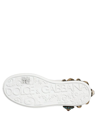 White Gold Studded Portofino Sneakers Shoes