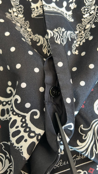 Schwarz Weißes Bandana GOLDENes Elegantes Hemd