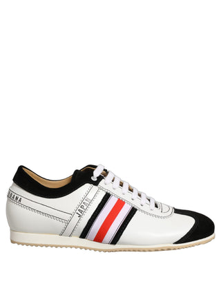 Black White Leather Suede Low Top Sneakers Shoes