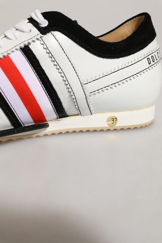 Black White Leather Suede Low Top Sneakers Shoes