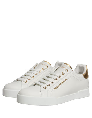 White Gold Embellished Low Top Sneakers Shoes