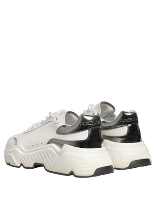 White Silver Daymaster Leather Low Top Sneakers Shoes