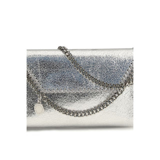 Silver Polyester Shoulder Bag