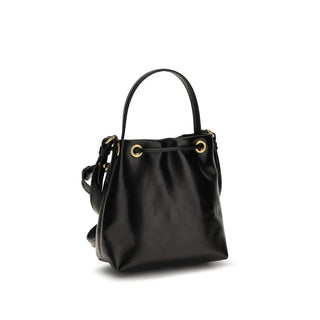 Bolso Backet Bos Taurus de piel de becerro negro