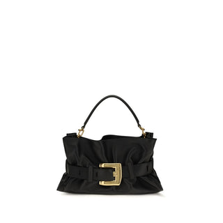 Bolso de mano de cuero de becerro negro Bos Taurus