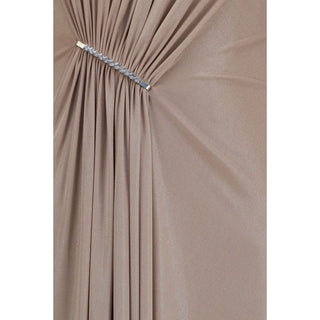 Beige Polyester Casual Dress
