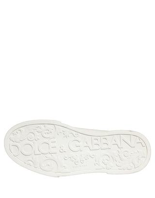 White Leather DG Logo Low Top Sneakers Shoes
