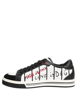 White Black DG Logo King Patch Low-Top Sneaker Shoes
