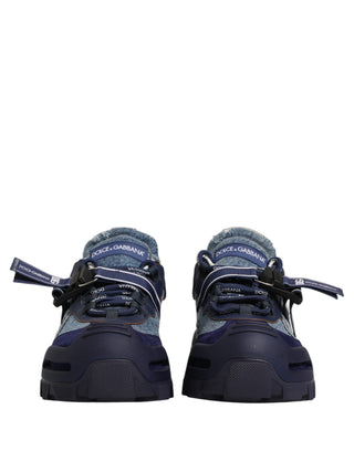Blue Airmaster Panelled Low Top Denim Sneakers Shoes