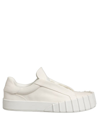 Zapatillas bajas de cuero blanco con cordones