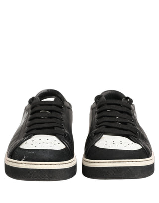 Black Leather Crown Milano Men Sneakers Shoes