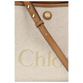 Beige Fabric Shoulder Bag