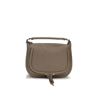 Beige Calf Leather Bos Taurus Shoulder Bag