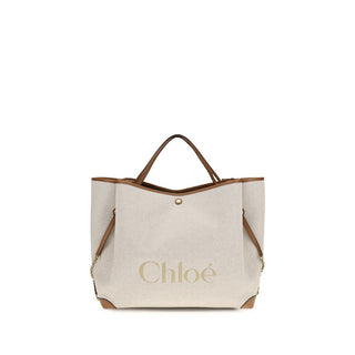 Beige Cotton Shoulder Bag