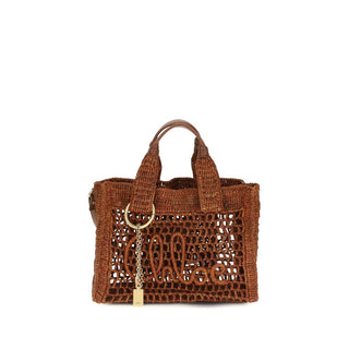 Brown Raffia Shoulder Bag