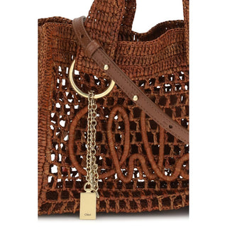 Brown Raffia Shoulder Bag
