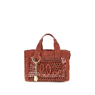 Bolso de hombro multicolor de rafia