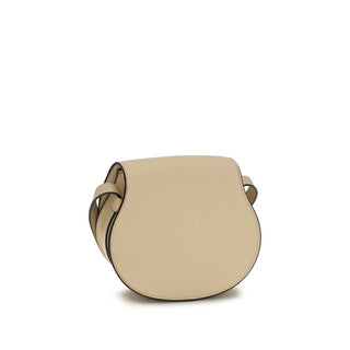 Bolso de hombro beige de cuero de becerro Bos Taurus  