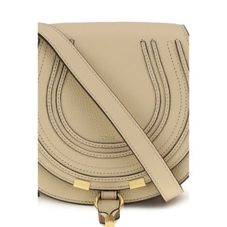 Bolso de hombro beige de cuero de becerro Bos Taurus  