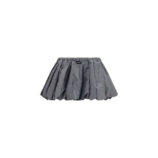 Gray Polyester Mini Skirt