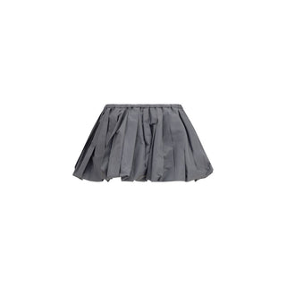 Gray Polyester Mini Skirt
