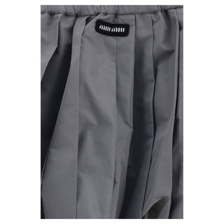Gray Polyester Mini Skirt