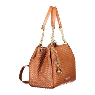 Brown Polyurethane Women Bag With Shoulder Handles