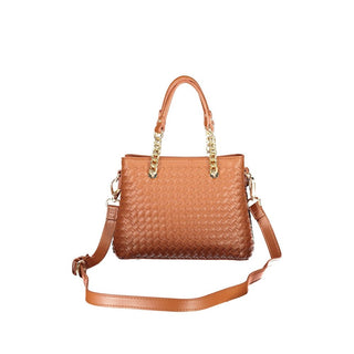 Brown Polyurethane Women Bag