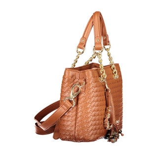 Brown Polyurethane Women Bag