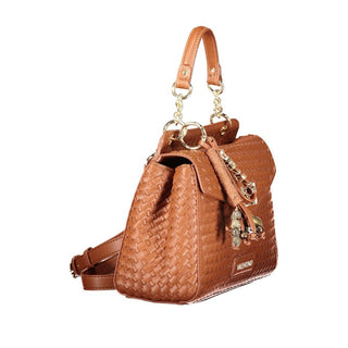 Brown Polyurethane Women Bag
