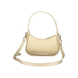 Beige Polyurethane Women Bag