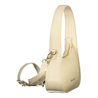 Beige Polyurethane Women Bag