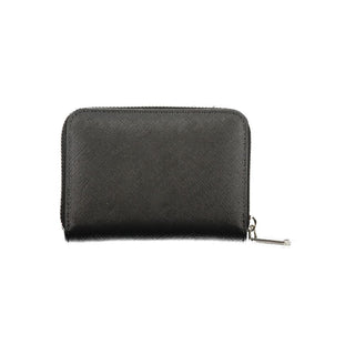 Cartera negra de poliuretano para mujer